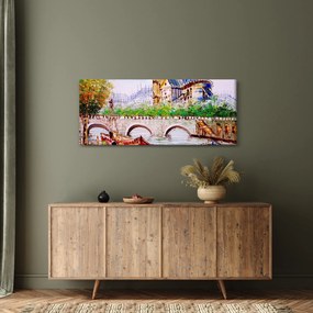 Kép - Olajfestmény a városról (120x50 cm)