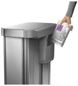 Rozsdamentes acél pedálos szemetes szelektív hulladékhoz 58 l Dual - simplehuman