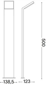 Ideal Lux - LED Kültéri lámpa STYLE LED/8,5W/230V 50 cm CRI 90 IP54 antracit