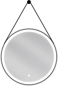 Mexen Reni, LED fürdõszobai tükör háttérvilágítással 60x60 cm, 6000K, fekete keret, páramentes, 9812-060-060-611-70