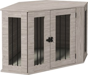 PawHut Kutya Ketrec, Téglalap Alakú Kutya Ház Párnával, Közepes Méretű Kutyák számára, Dió, 104 x 55 x 63 cm | Aosom