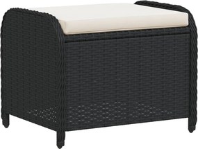 vidaXL fekete polyrattan kerti szék párnával 58 x 46 x 46 cm