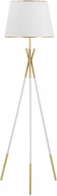 Állólámpa Magas Háromlábú 154cm Fehér Fém Arany Dekoráció