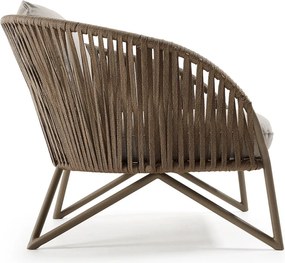 Világosszürke-barna fém kerti fotel Branzie – Kave Home