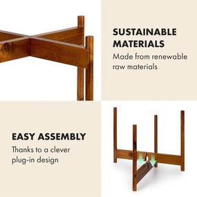 Fox & Fern Zeist, virágállvány, 2 magasságban, kombinálható, betolható dizájn, természetes