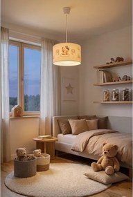 Brilagi - LED zsinóros gyerekszobai csillár BOBO 1xE27/60W/230V átm. 35 cm fehér/mackókkal
