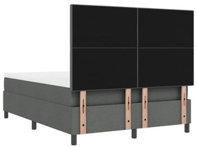 vidaXL Boxspring ágy matraccal sötétszürke 160x200 cm szövet
