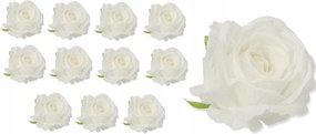 12x Művirág Rózsa Lq Fej Fehér, Nádakhoz És Kompozíciókhoz