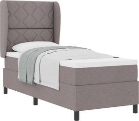 vidaXL Boxrugós ágy matracmal fejtámlával Tópszínű 80 x 200 cm szövet