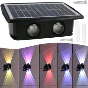 Homlokzati fali lámpa Napelemes Led fali lámpa Alkonyat érzékelő Felső Alsó