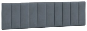 sötétszürke bársony ágykeret LED-világítással 180 x 200 cm