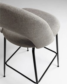 Szürke kárpitozott bárszék szett 4 db-os (ülésmagasság 63 cm) Mahalia – Kave Home