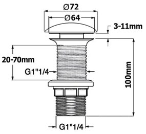 Isvea - mosdó lefolyó, átmérő 7,2 cm, matt fekete