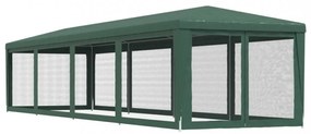 zöld HDPE rendezvénysátor 10 hálós oldalfallal 3x12 m
