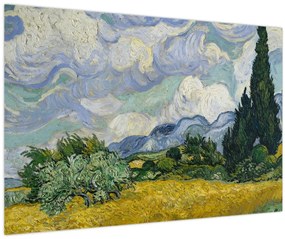 Kép - Vincent van Gogh, Wheat Field with Cypresses, reprodukciók (90x60 cm)