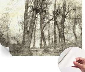 Öntapadós tapéta Fali furnér 3D hatás Erdei melankólia 152x104 cm