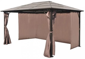 alumínium kerti pavilon barna függönnyel 400 x 300 cm