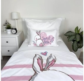 Pamut ágynemű babáknak BUNNY SWEET fehér Ágyneműhuzat mérete: 40 x 60 cm | 100 x 135 cm