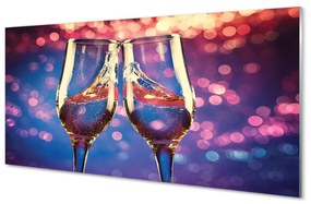 Üvegképek Színes háttér pezsgős üvegek 140x70 cm