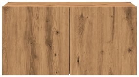 kézműves tölgy színű falra szerelhető TV-szekrény 80x30x41 cm