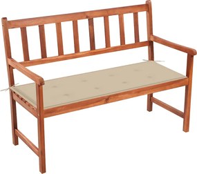 vidaXL tömör akácfa kerti pad párnával 120 cm