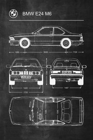 Poszter Bmw E24 M6 Retro A1+ diagram