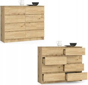 Komód szekrény K120 8 fiókos artisan Akd