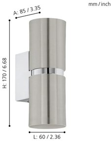 Eglo 96261 - LED Fali lámpa PASSA 2xGU10/3.3W/230V kerek