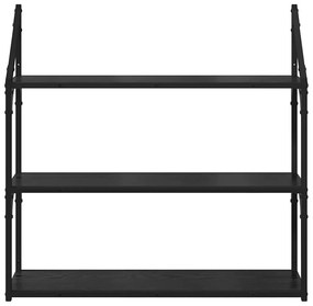 vidaXL Falpolc polcokkal Fekete tölgy 80 x 21 x 78,5 cm Faanyag