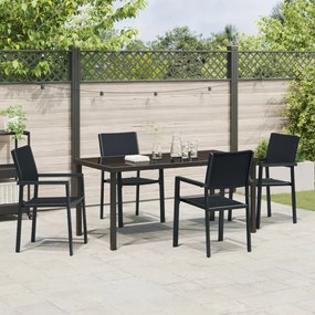 4 db-os kerti étkező szett fekete poly rattan