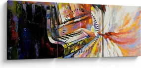 Kép - Egy nő zongorázása (órával) (90x30 cm)