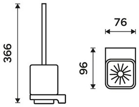 NIMCO MAC 29094KN-90 - Falra szerelhető WC kefe MAYA fehér/matt fekete