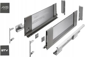 Fiók Gtv Axis Pro Glass L550 H167 Magas Üveg Oldal 40KG Csendes Ház