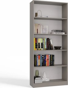 R80 polcos szekrény, könyvtartó, 80x182x30 cm, agyag színű