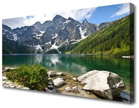 Vászonfotó Lake hegyek táj 100x50 cm