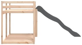 tömör fenyőfa emeletes ágy csúszdával és létrával 90 x 190 cm
