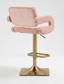 HR8403KW Rózsaszín modern velúr szék arany lábbal