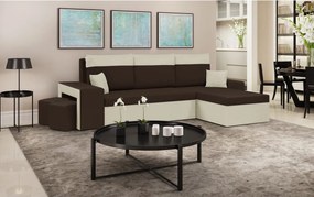 NEVADA Kinyitható sarokkanapé Sötétbarna/krém