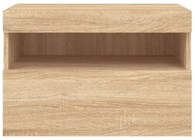 sonoma tölgy színű fali TV-szekrény LED-ekkel 60x30x40 cm