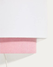 Fehér-világos rózsaszín gyerek lámpa textil búrával Bianella – Kave Home