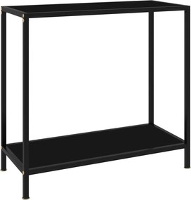 vidaXL fekete edzett üveg tálalóasztal 80 x 35 x 75 cm