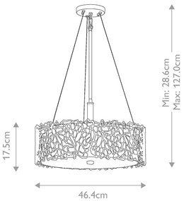 Kichler KL-SILVER-CORAL-P-A - Csillár rúdon SILVER CORAL 3xE27/100W/230V króm