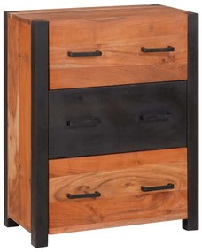 Széf fiókkal 3 pcs Barna 110 x 30 x 75 cm Tömör akácfa