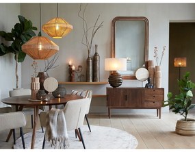 Barna kerek étkezőasztal akácfa asztallappal ø 140 cm Quenza – Light &amp; Living