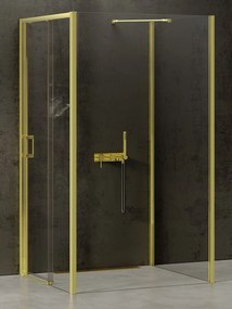 New Trendy Prime Light Gold zuhanykabin 120x100 cm négyszögletes arany fényes/átlátszó üveg K-1515