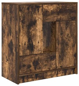 füstölt tölgy komód fiókokkal és ajtókkal 70,5x34x74,5 cm