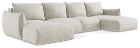 Bézs kinyitható sarokkanapé (U alakú) Leila – Makamii