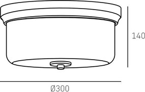 Cosmolight DRESDEN C02381BR Süllyesztett mennyezeti lámpa 2x40W/E27 IP20