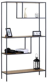 KÉSZLETKISÖPRÉS! Intenso Home 5 szintes könyvespolc 100 x 180cm (Aranytölgy) | Univerzális tároló állvány fém lábakkal