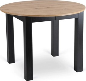 Kihúzható étkezőasztal 102–142 cm méretben, artisan tölgy/fekete színben HARRY